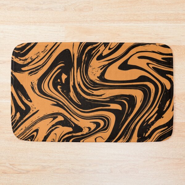 Item preview, THE ABSTRACT Orange Black Wavwform Marble Swirl Pattern designed and sold by YOFANTZ!.