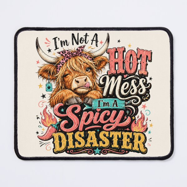 Item preview, Sarcastic Highland Cow - I'm Not A Hot Mess, I'm A Spicy Disaster designed and sold by legendaryskins.
