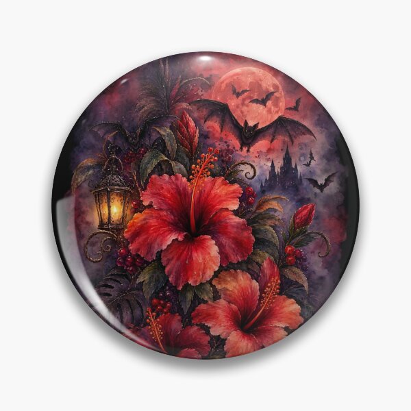 Item preview, Bat Hibiscus | Gothic Halloween Botanical Art | Tropical Floral Illustration designed and sold by IamNolmo.