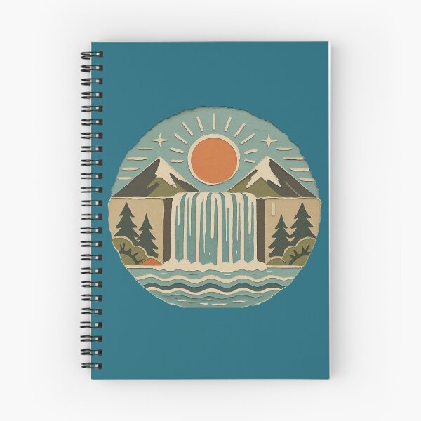 Item preview, Vintage Mountain Waterfall Landscape Paper Cut Art designed and sold by ITCHAWAWAA.