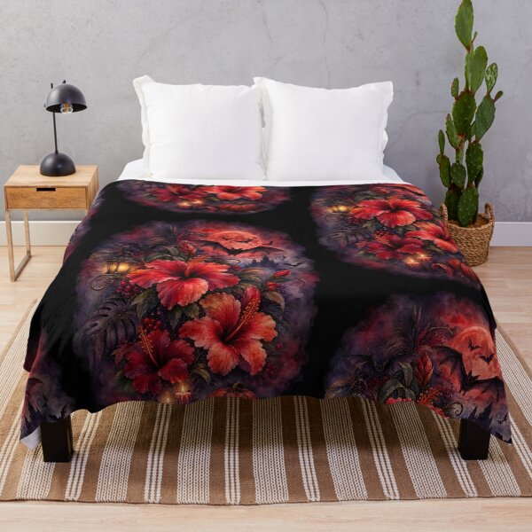 Item preview, Bat Hibiscus | Gothic Halloween Botanical Art | Tropical Floral Illustration designed and sold by Nolmo.