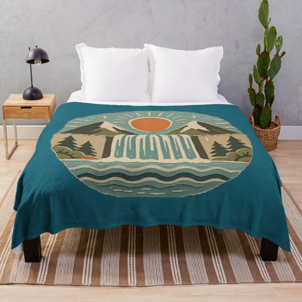 Item preview, Vintage Mountain Waterfall Landscape Paper Cut Art designed and sold by ITCHAWAWAA.