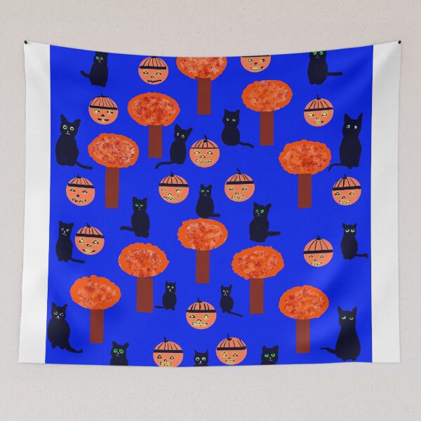 Item preview, Halloween Cats and Pumpkins designed and sold by Elaine M Hayward .