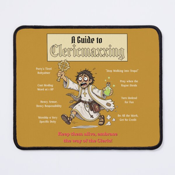 Item preview, A Guide to Clericmaxxing (Dark Edition) - DND RPG Meme designed and sold by Dice_Goblin_Studio.