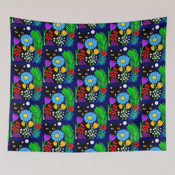 Item preview, Cat Among Vibrant Flowers designed and sold by Elaine M Hayward .