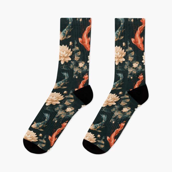 Item preview, Japanese Koi Carps Lotus Ukiyoe Zen Pond Art designed and sold by GrinGalore.