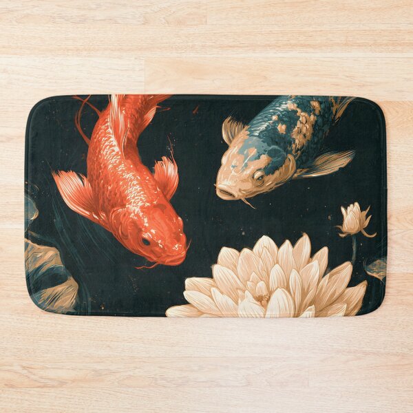Item preview, Japanese Koi Carps Lotus Ukiyoe Zen Pond Art designed and sold by GrinGalore.