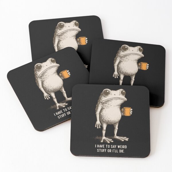 Item preview, Funny Frog with Coffee and Quote designed and sold by PixlCrypt.