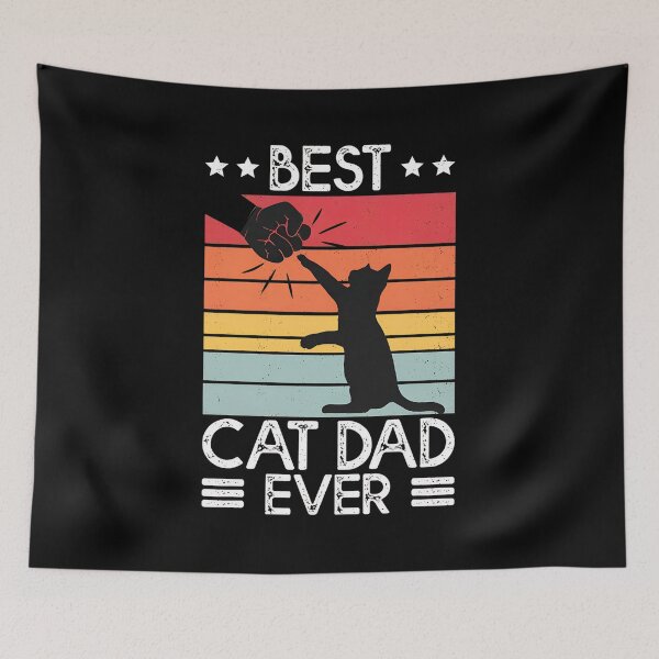 Item preview, Best Cat Dad Ever Retro Sunset Feline Fist Bump designed and sold by OlyvieArt.