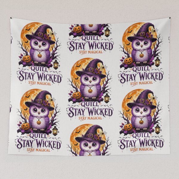 Item preview, Cute Halloween Witch Owl Stay Wicked Design designed and sold by PinnyPxStudio.