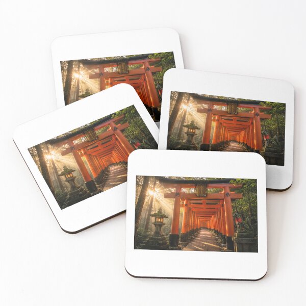 Item preview, Fushimi Inari Shrine at Sunrise | Senbon Torii, Kyoto Japan Landscape Art designed and sold by NihonKamonScape.