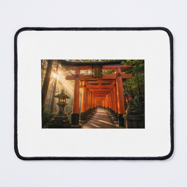 Item preview, Fushimi Inari Shrine at Sunrise | Senbon Torii, Kyoto Japan Landscape Art designed and sold by NihonKamonScape.