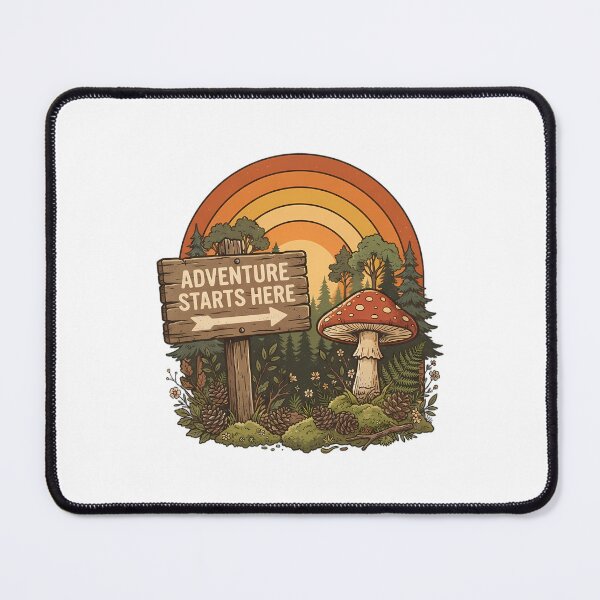 Item preview, Adventure Starts Here Vintage Camping Graphic designed and sold by SHOP-Corner.