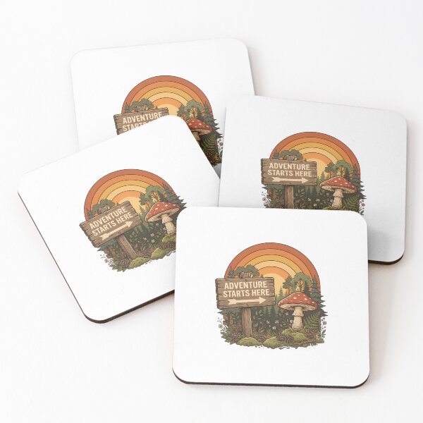 Item preview, Adventure Starts Here Vintage Camping Graphic designed and sold by SHOP-Corner.