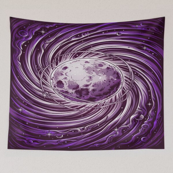 Item preview, Cosmic Swirl Moon – Purple Galaxy Vortex Design designed and sold by Midnight Veil Designs.