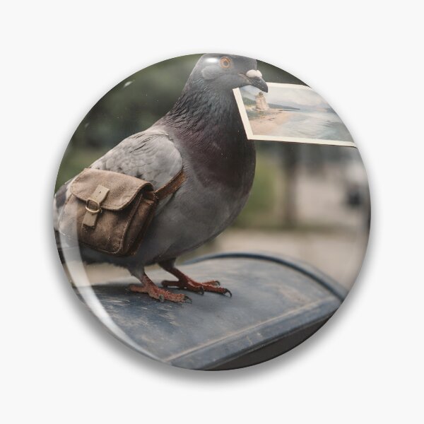 Item preview, Pigeon Sitting on a Mailbox Wall Art | Charming Bird with a Vintage Letter | Retro Photography Aesthetic Nostalgic Print designed and sold by PaintedPixels01.