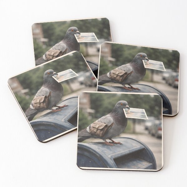 Item preview, Pigeon Sitting on a Mailbox Wall Art | Charming Bird with a Vintage Letter | Retro Photography Aesthetic Nostalgic Print designed and sold by PaintedPixels01.