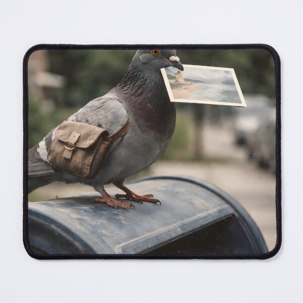 Item preview, Pigeon Sitting on a Mailbox Wall Art | Charming Bird with a Vintage Letter | Retro Photography Aesthetic Nostalgic Print designed and sold by PaintedPixels01.