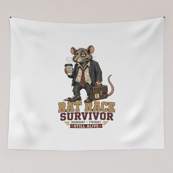 Item preview, Rat Race Survivor – Funny Office Worker Rat Vintage designed and sold by Cavalier-org.