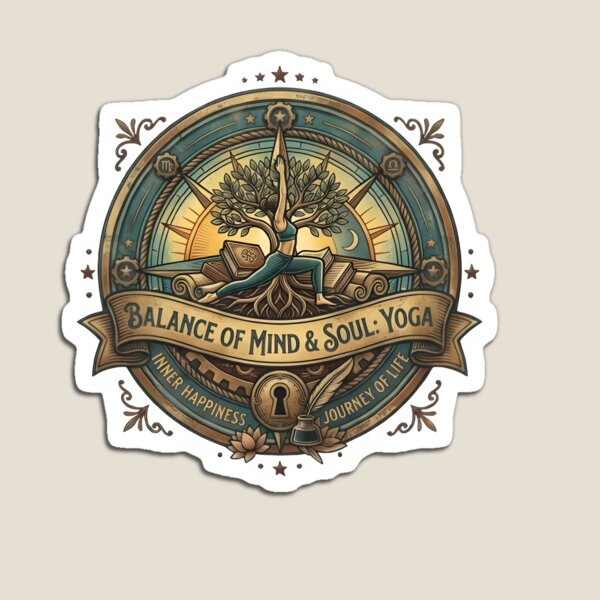 Item preview, Balance of Mind and Soul Yoga Vintage Emblem designed and sold by eihabo.