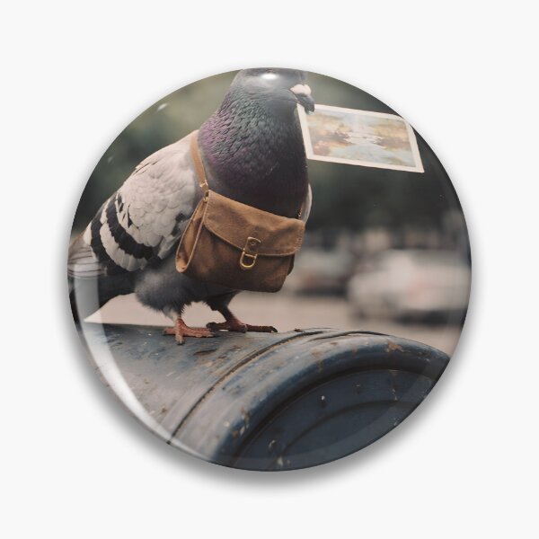 Item preview, Pigeon Sitting on a Mailbox Wall Art | Charming Bird with a Vintage Letter | Retro Photography Aesthetic Nostalgic Print designed and sold by PaintedPixels01.