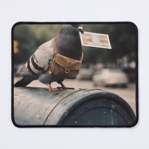 Item preview, Pigeon Sitting on a Mailbox Wall Art | Charming Bird with a Vintage Letter | Retro Photography Aesthetic Nostalgic Print designed and sold by PaintedPixels01.