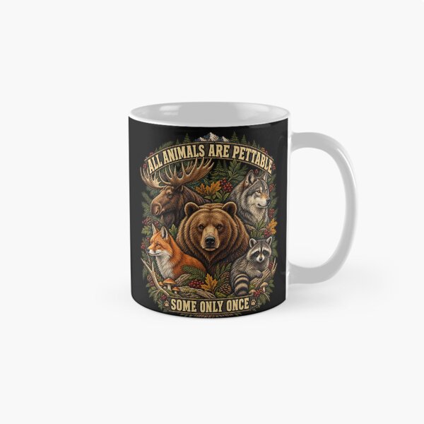 Item preview, All Animals Are Pettable Some Only Once Vintage Retro Nature T-Shirt | Funny Wildlife Lover Graphic Gift designed and sold by Trendably.