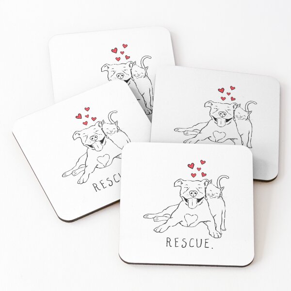 Item preview, Rescue Dog and Cat Love Illustration designed and sold by OlyvieArt.