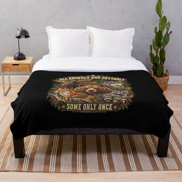 Item preview, All Animals Are Pettable Some Only Once Vintage Retro Nature T-Shirt | Funny Wildlife Lover Graphic Gift designed and sold by Trendably.