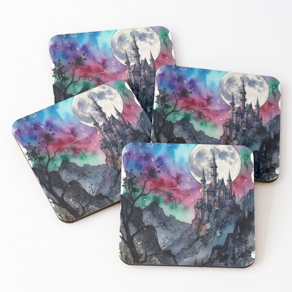 Item preview, Mysterious Gothic Castle Watercolor Phone Case, Dark Academia Fantasy Night Sky Art, Luminous Moon and Mountain Landscape Merchandise designed and sold by GrabaHuk.
