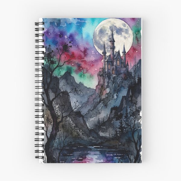 Item preview, Mysterious Gothic Castle Watercolor Phone Case, Dark Academia Fantasy Night Sky Art, Luminous Moon and Mountain Landscape Merchandise designed and sold by GrabaHuk.