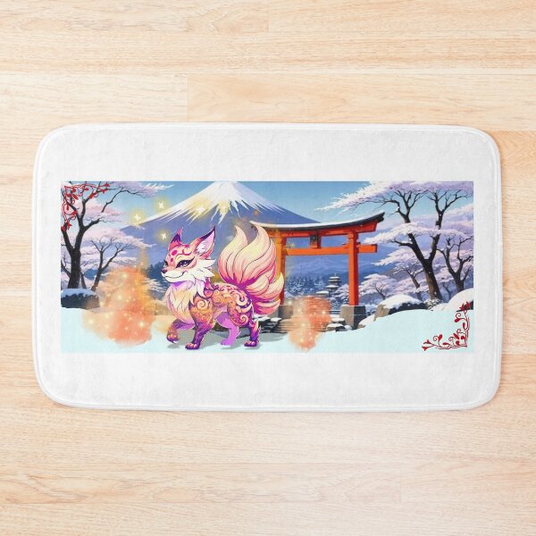 Item preview, Yokai fox in front of a winter landscape designed and sold by DOMANGA.
