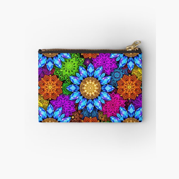 Item preview, Crystal Blue Sunflower Neon Mandala - Vivid Psychedelic Seamless designed and sold by Ela Art Space .
