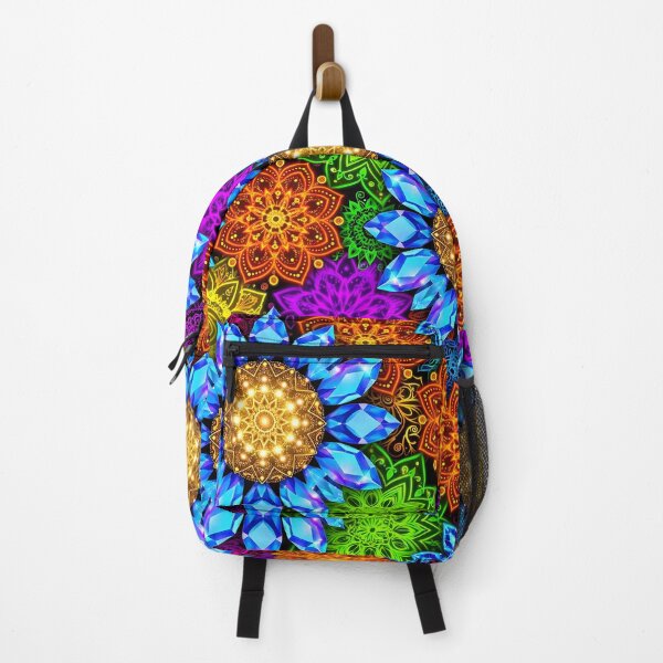 Item preview, Crystal Blue Sunflower Neon Mandala - Vivid Psychedelic Seamless designed and sold by Ela Art Space .