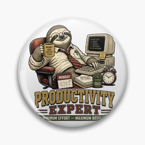 Item preview, Productivity Expert – Funny Sloth Office Worker designed and sold by Cavalier-org.