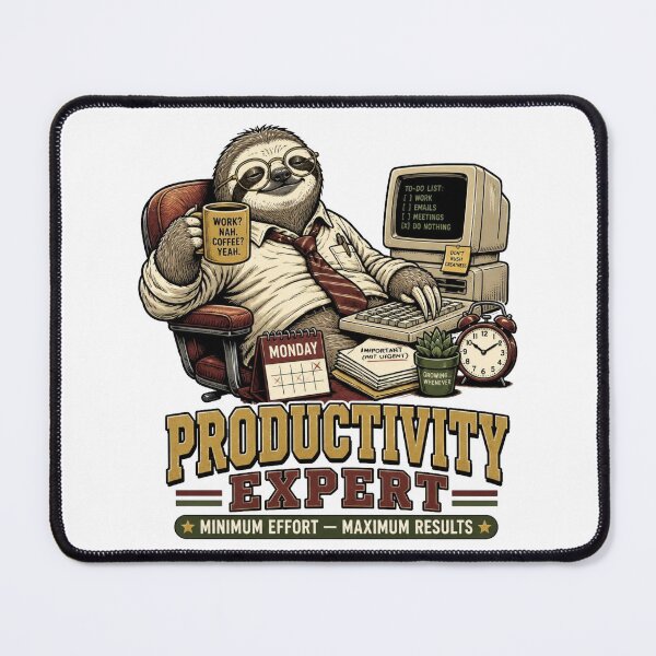 Item preview, Productivity Expert – Funny Sloth Office Worker designed and sold by Cavalier-org.