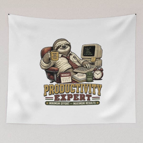 Item preview, Productivity Expert – Funny Sloth Office Worker designed and sold by Cavalier-org.