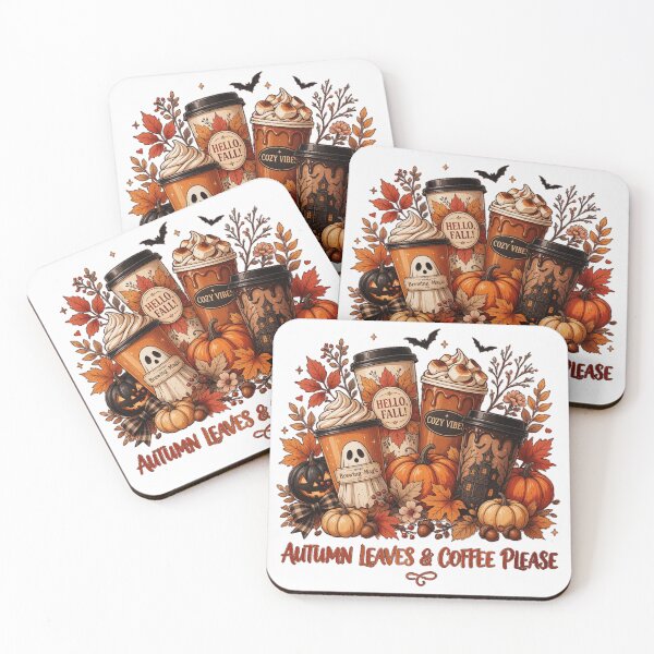 Item preview, Autumn Leaves & Coffee Please - Halloween Fall Coffee Cups designed and sold by larbimalki.