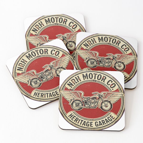 Item preview, NRH Motor Co Heritage Garage Motorcycle Sign designed and sold by Normandy Road Heritage™ - Vintage Garage Art.