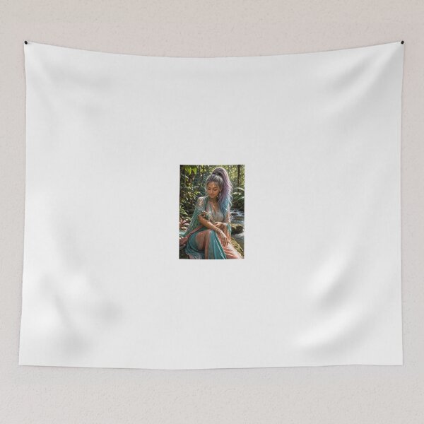 Item preview, Woman with Chameleons in Tropical Forest designed and sold by CathryneDelamort.