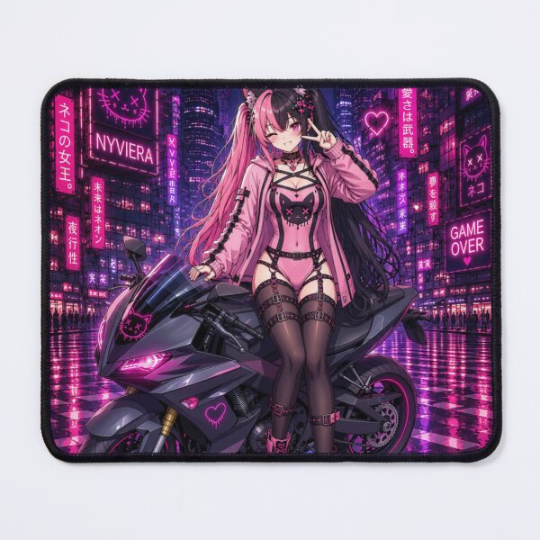 Item preview, Neon Neko Biker Girl designed and sold by Revyra Design .