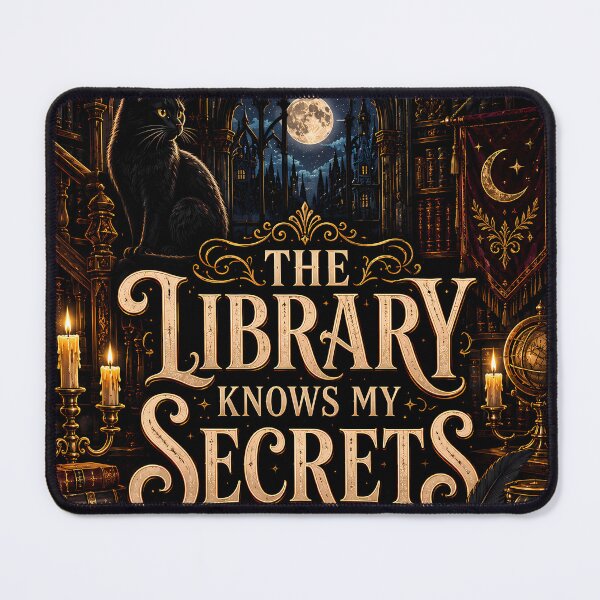 Item preview, The Library Knows My Secrets Dark Academia Black Cat Design designed and sold by CreativeLook25.