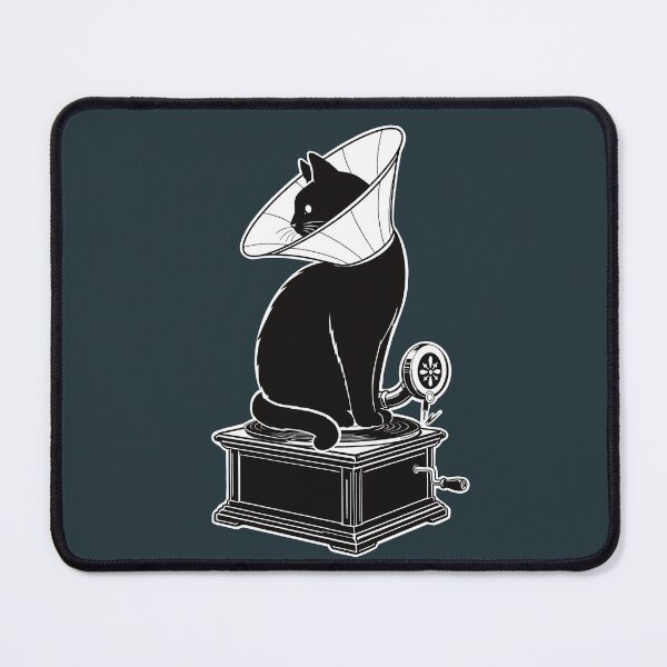 Item preview, Gramophone Cat (for black clothes) designed and sold by HauntingAppeal.
