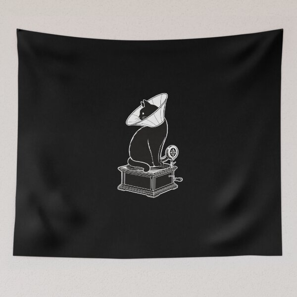 Item preview, Gramophone Cat (for black clothes) designed and sold by HauntingAppeal.