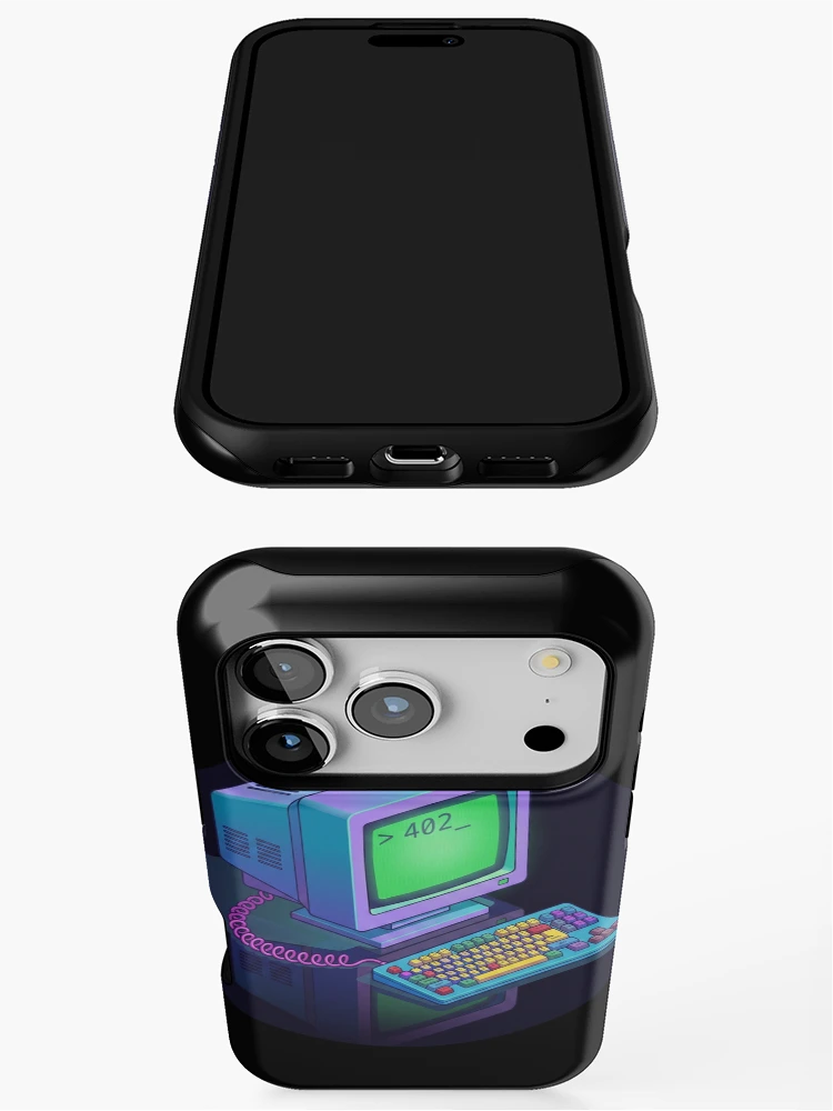 Thumbnail 3 of 4, iPhone Case, Cyberpunk Developer Workstation Code: 402 designed and sold by CodesAndBits.