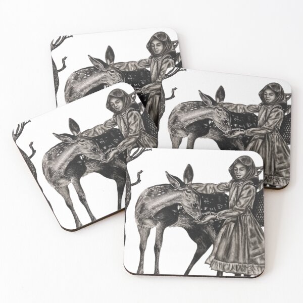 Item preview, The Girl and The Deer - Hyperrealistic Pencil Drawing designed and sold by Peace Ikwumenu.