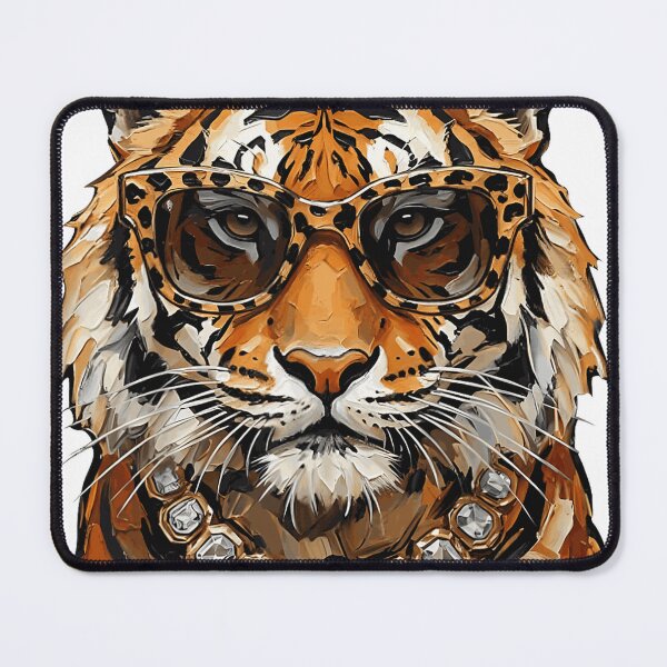 Item preview, Glamorous Tiger with Glasses and Diamond Necklace designed and sold by NoeValdric.