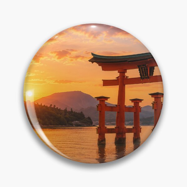 Item preview, Itsukushima Shrine Floating Torii at Sunset | Miyajima Japan Landscape Art designed and sold by NihonKamonScape.