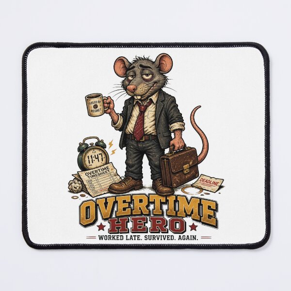 Item preview, Overtime Hero – Funny Office Rat Work Humor designed and sold by Cavalier-org.