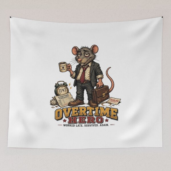 Item preview, Overtime Hero – Funny Office Rat Work Humor designed and sold by Cavalier-org.